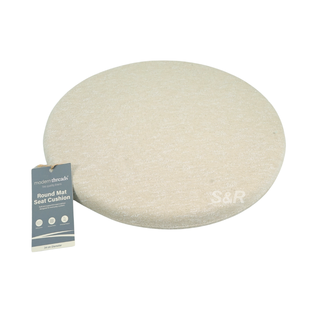 Modern Threads 34cm Round Mat Seat Cushion Beige